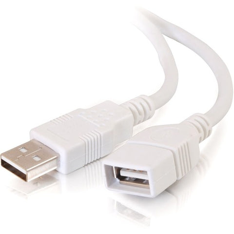 C2G 6.6ft USB A Extension Cable - USB Type-A Male to Female - White - M/F 19018