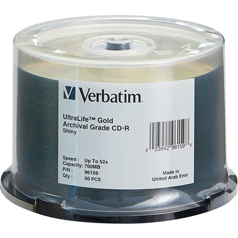 Verbatim UltraLife CD-R 700MB 52X UltraLife Gold Archival Grade with Branded Surface 96159