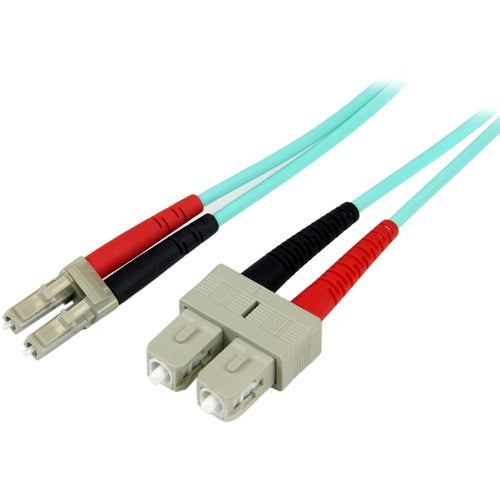 StarTech.com 10Gb Aqua Fiber Patch Cable - LC Multi-mode (M) - SC Multi-mode (M) - 2 m - Fiber Optic - 50 / 125 Micron - Aqua A50FBLCSC2