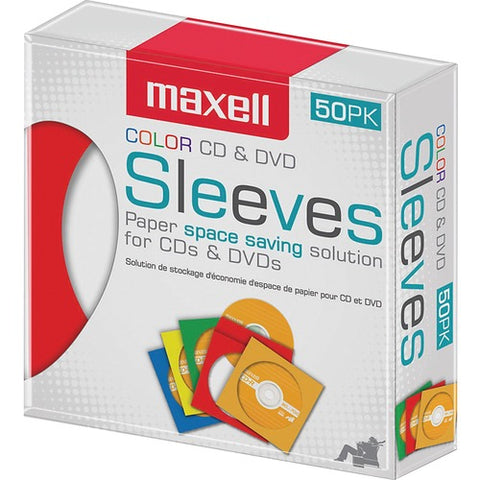 Maxell CD-401 Multi-Color CD &amp; DVD Sleeve 190134