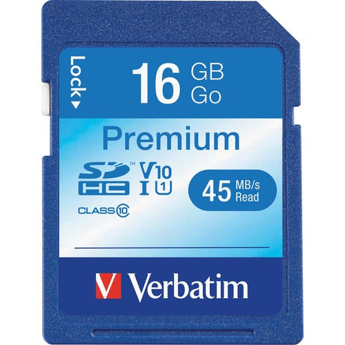 Verbatim Premium 16GB SDHC Memory Card - UHS-1 Class 10 96808