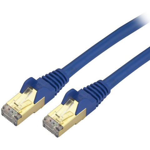 StarTech.com 14 ft Blue Shielded Snagless 10 Gigabit RJ45 STP Cat6a Patch Cable C6ASPAT14BL