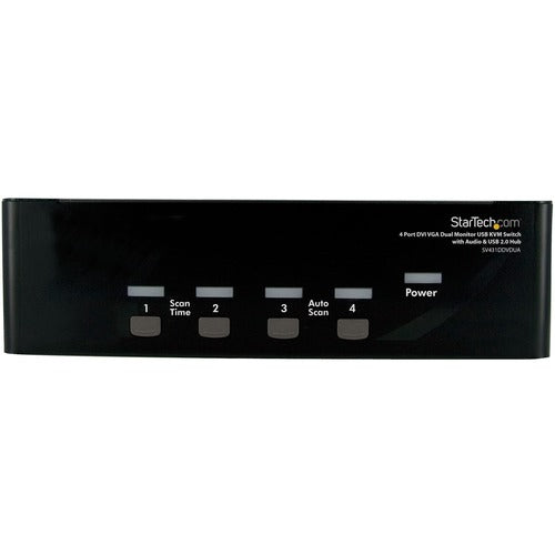 StarTech.com 4-Port DVI and VGA, USB KVM Switch with Audio and USB 2.0 Hub SV431DDVDUA