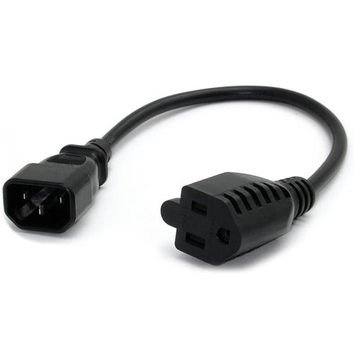 StarTech.com 1 ft Computer Power Cord IEC 320 C14 to NEMA 5-15R PAC100