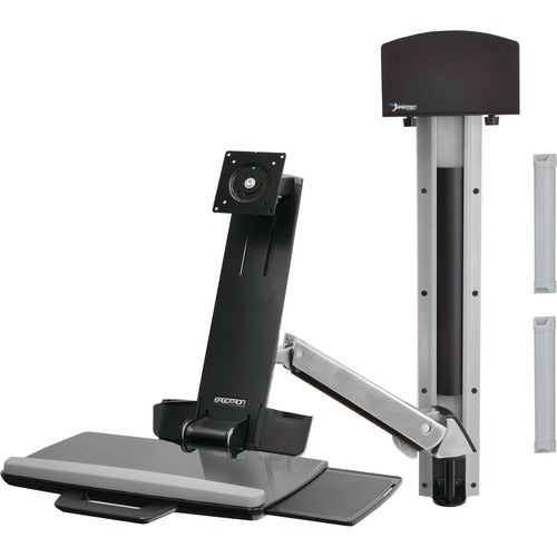 Ergotron StyleView Sit-Stand Combo System (Polished Aluminum) 45-273-026