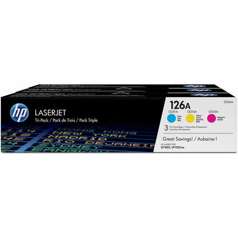 HP 126A (CF341A) 3-Pack Color Toner Cartridge CF341A