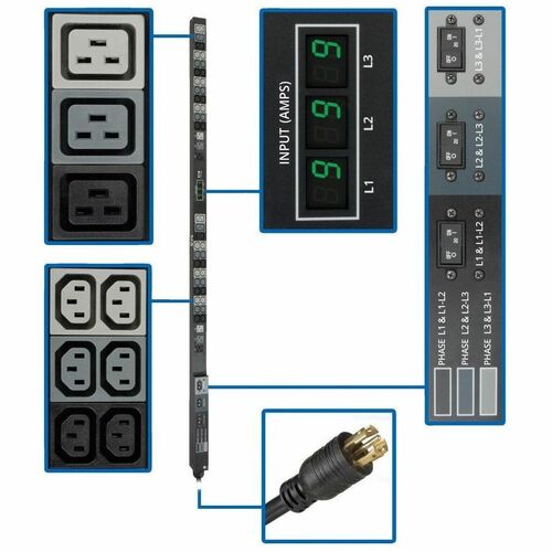 Tripp Lite by Eaton Metered PDU3MV6L2130 48-Outlets 8.6kW PDU PDU3MV6L2130