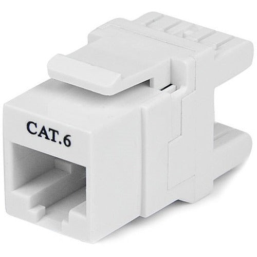 StarTech.com 180&amp;deg; Cat 6 Keystone Jack - RJ45 Ethernet Cat6 Wall Jack White - 110 Type C6KEY110SWH