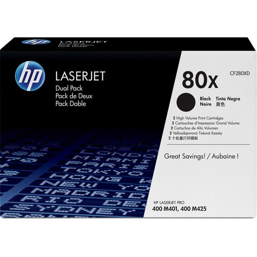 HP 80X (CF280XD) Original Toner Cartridge Dual Pack CF280XD