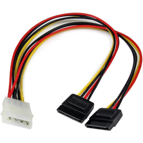 StarTech.com 12in LP4 to 2x SATA Power Y Cable Adapter PYO2LP4SATA