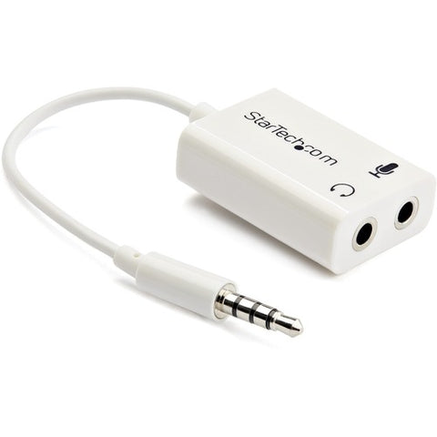 StarTech.com 3.5mm 4 Position to 2x 3 Position 3.5mm Headset Splitter Adapter M/F - White MUYHSMFFADW