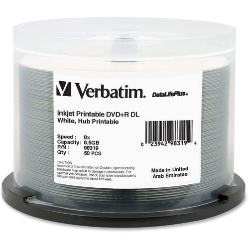 Verbatim 8.5GB 8X DVD+R DL Spindle 98319