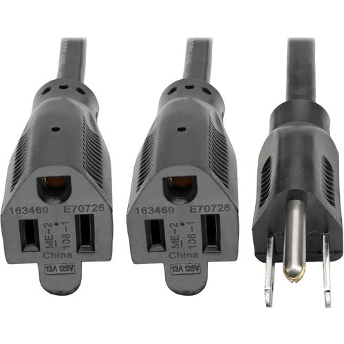 Tripp Lite by Eaton 18-in. 16AWG, 13A Power Splitter Cord (NEMA 5-15P to 2 x NEMA 5-15R) P024-18N-13A-2R