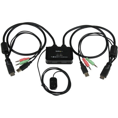 StarTech.com 2 Port USB HDMI Cable KVM Switch with Audio and Remote Switch - USB Powered SV211HDUA