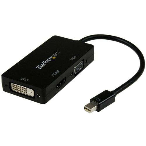 StarTech.com Travel A/V adapter: 3-in-1 Mini DisplayPort to VGA DVI or HDMI Converter MDP2VGDVHD