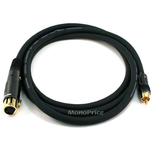 Monoprice 6ft Premier Series XLR Female to RCA Male 16AWG Cable (Gold Plated) 4785