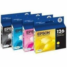 Epson 126, Black and Color Ink Cartridges, High Capacity, C/M/Y/K 4-Pack T126120-BCS