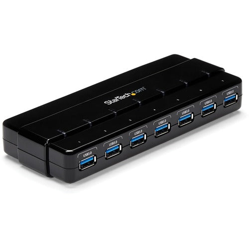 StarTech.com 7 Port SuperSpeed USB 3.0 Hub - Desktop USB Hub with Power Adapter - Black ST7300USB3B