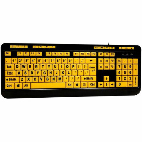 Adesso Luminous 4X Large Print Multimedia Desktop Keyboard AKB-132UY