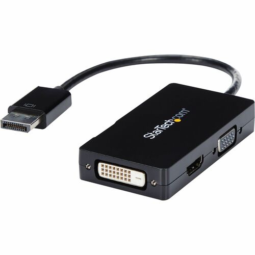 StarTech.com Travel A/V Adapter: 3-in-1 DisplayPort to VGA DVI or HDMI Converter DP2VGDVHD