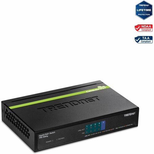 TRENDnet 5-port Gigabit PoE+ Switch TPE-TG50G