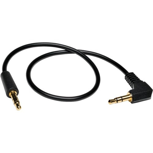 Tripp Lite series 3.5mm Mini Stereo Audio Cable with One Right Angle Plug (M/M) 3-ft P312-003-RA