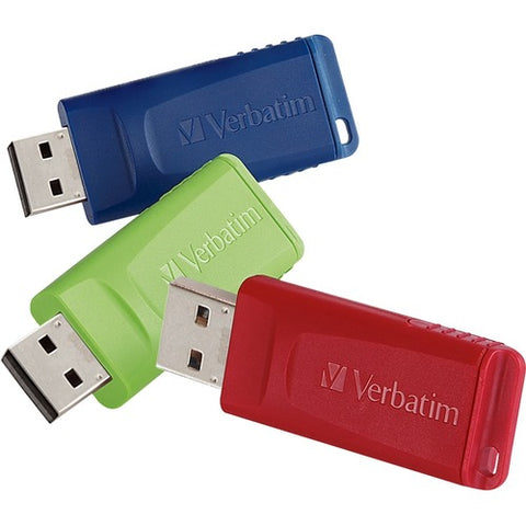 Microban 8GB Store 'n' Go USB Flash Drive - 3pk - Red, Green, Blue 98703