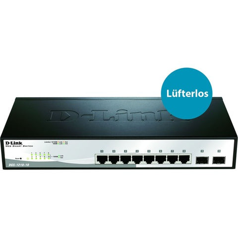 D-Link 10-Port Gigabit Web Smart Switch Including 2 Gigabit SFP Ports DGS-1210-10