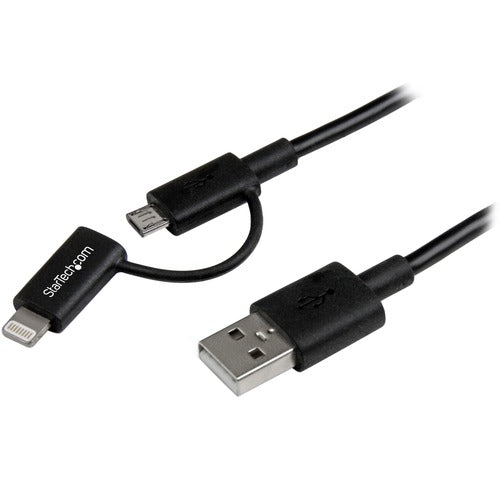 StarTech.com Lightning or Micro USB to USB cable - 1m (3ft), black LTUB1MBK