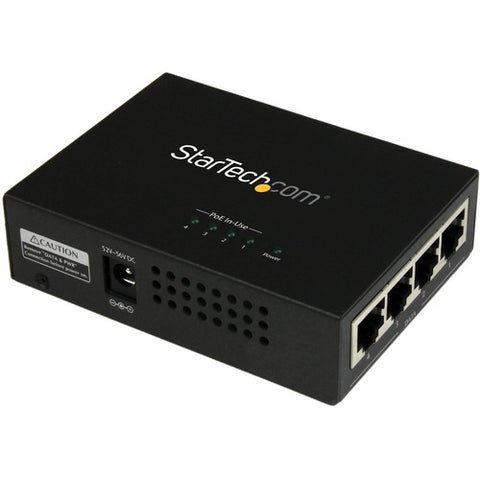 StarTech.com 4 Port Gigabit Midspan - PoE+ Injector - 802.3at and 802.3af POEINJ4G