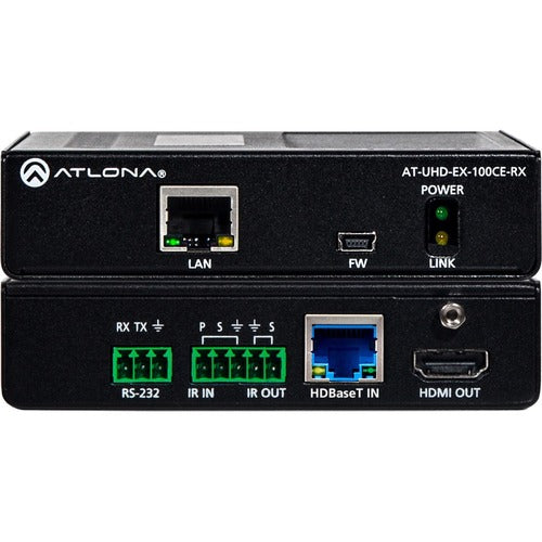 Atlona 4K/UHD HDMI Over 100M HDBaseT Receiver with Ethernet, Control and PoE AT-UHD-EX-100CE-RX