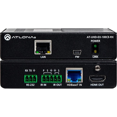 Atlona 4K/UHD HDMI Over 100M HDBaseT Receiver with Ethernet, Control and PoE AT-UHD-EX-100CE-RX