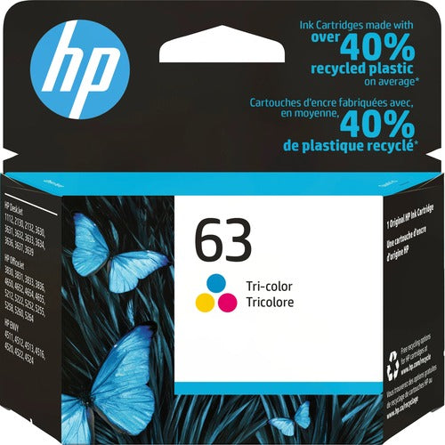 HP 63 Tri-color Original Ink Cartridge F6U61AN#140