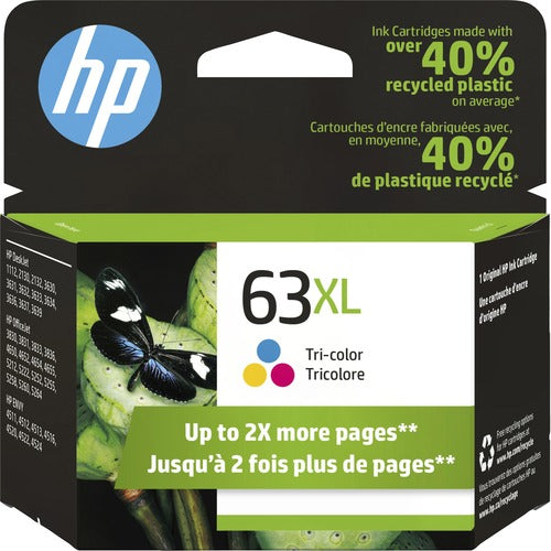 HP 63XL High Yield Tri-color Original Ink Cartridge F6U63AN#140