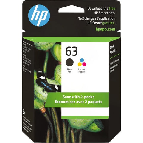 HP 63 2-pack Black/Tri-color Original Ink Cartridges L0R46AN#140