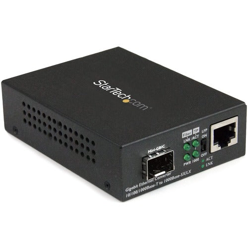 StarTech.com Gigabit Ethernet Fiber Media Converter with Open SFP Slot MCM1110SFP