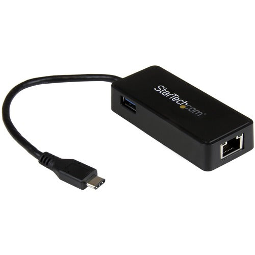 StarTech.com USB-C to Gigabit Network Adapter with Extra USB 3.0 Port - Black US1GC301AU