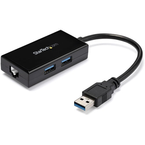 StarTech.com USB 3.0 to Gigabit Network Adapter with Built-In 2-Port USB Hub USB31000S2H