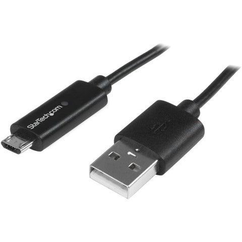 StarTech.com 1m 3 ft Micro-USB Cable with LED Charging Light - M/M - USB to Micro USB Cable USBAUBL1M