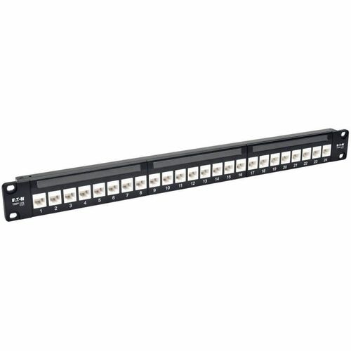 Tripp Lite by Eaton 24-Port 1U Rack-Mount Cat6a Feedthrough Patch Panel, RJ45 Ethernet N254-024-6A