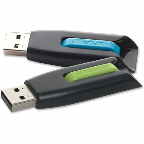 Microban 32GB Store 'n' Go V3 USB 3.2 Gen 1 Flash Drive - 3pk - Blue, Green, Gray 99127