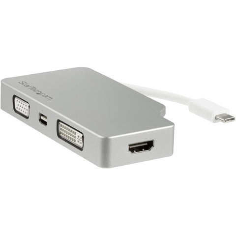 StarTech.com 4-in-1 USB-C Multiport Video Adapter - Aluminum - 4K 30Hz - Silver CDPVGDVHDMDP