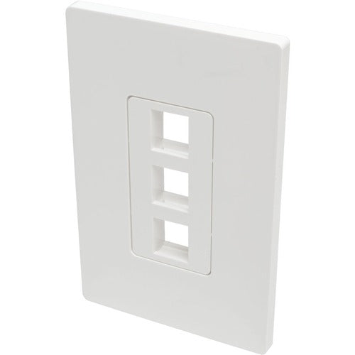 Tripp Lite by Eaton 3-Port Single-Gang Universal Keystone Wallplate, White N080-103