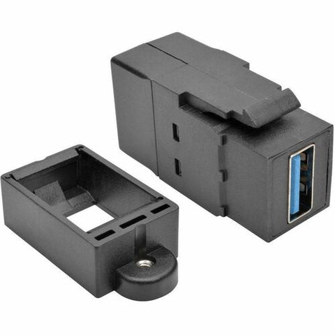 Tripp Lite by Eaton USB 3.0 All-in-One Keystone/Panel Mount Coupler (F/F), Black U325-000-KP-BK