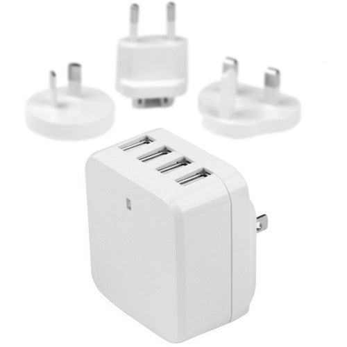 StarTech.com 4-Port USB Wall Charger - International Travel - 34W/6.8A - White USB4PACWH