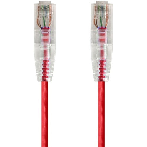 Monoprice SlimRun Cat6 28AWG UTP Ethernet Network Cable, 3ft Red 14806