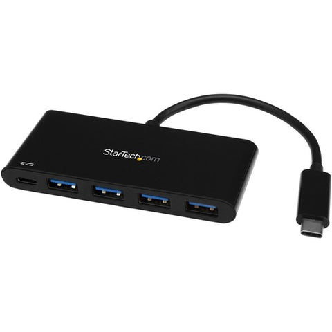 StarTech.com 4-Port USB-C Hub with Power Delivery - USB-C to 4x USB-A - USB 3.0 Hub HB30C4AFPD