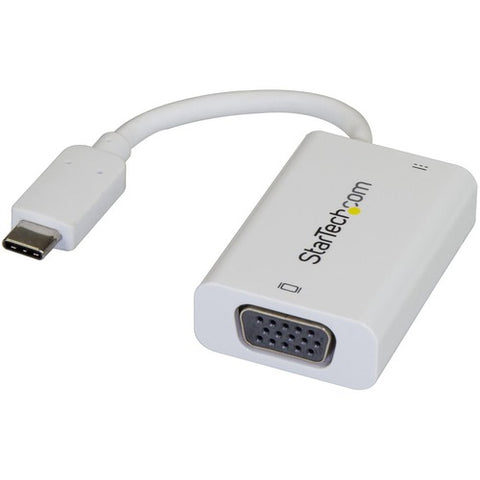 StarTech.com USB-C to VGA Adapter with USB Power Delivery - 60 Watts - White CDP2VGAUCPW