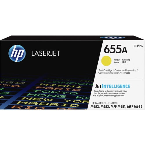 HP 655A (CF452A) Yellow Original LaserJet Toner Cartridge (~10,500 Yield) CF452A