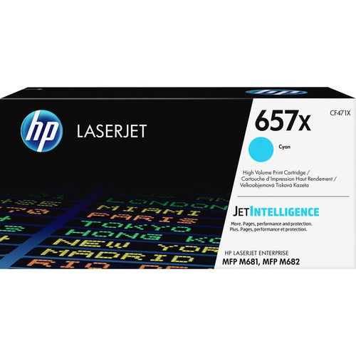 HP 657X (CF471X) High Yield Cyan Original LaserJet Toner Cartridge (23,000 yield) CF471X